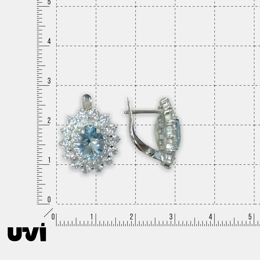 Серебряные серьги с топазами